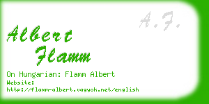 albert flamm business card